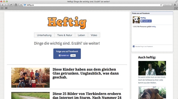 Screenshot der Webseite heftig.co.